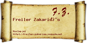 Freiler Zakariás névjegykártya